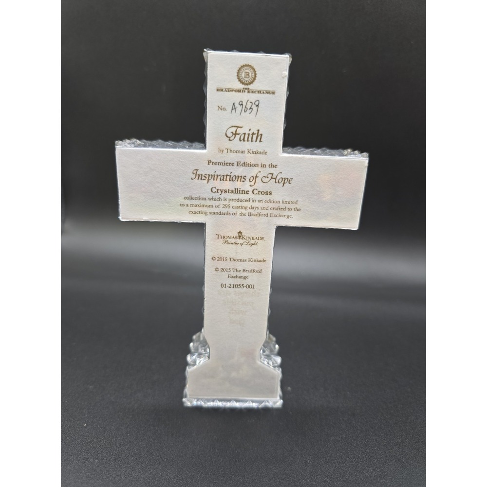 Bradford Exchange 2015 Thomas Kinkade Inspirations Of Hope Crystalline Cross - Picture 3 of 6